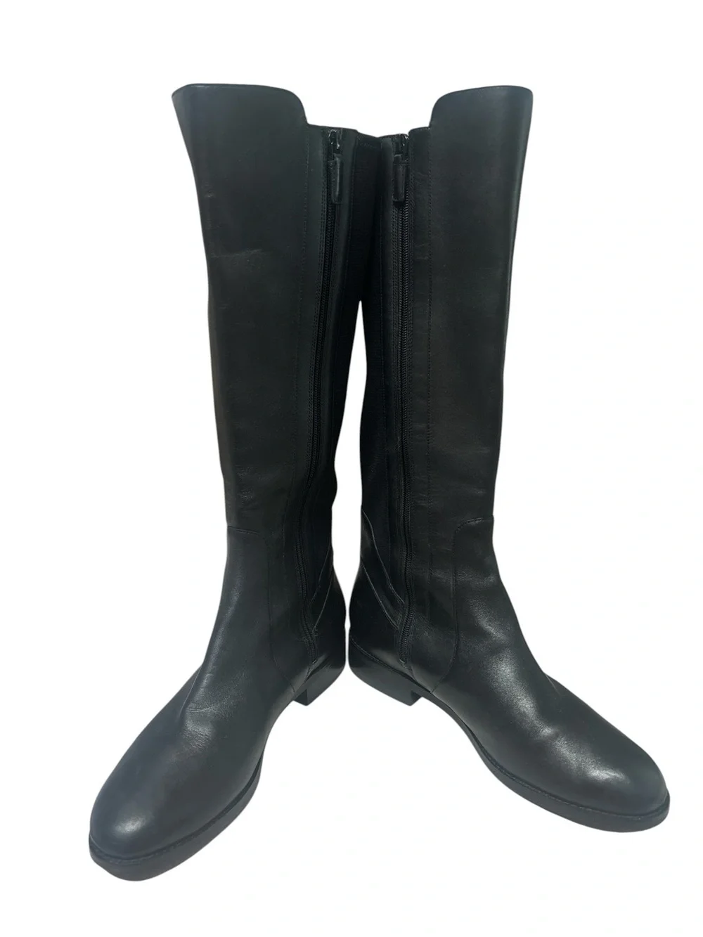 Cole Haan Noelle Black Leather Knee High Riding Boots High Stretch Size 11